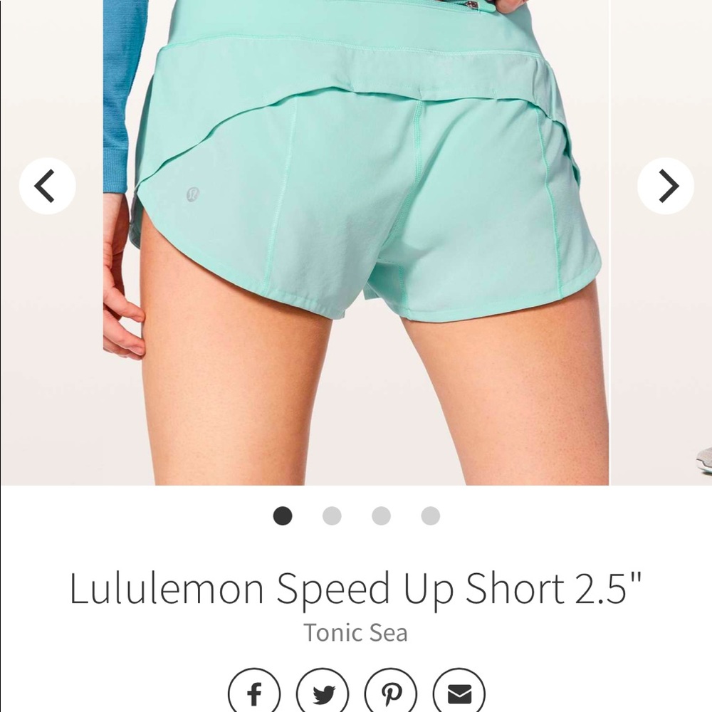 Lululemon Tonic Sea Size 4 Speed Shorts 2.5 inch